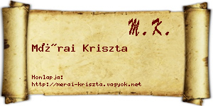 Mérai Kriszta névjegykártya